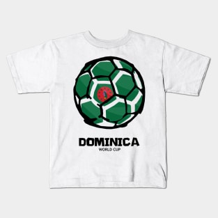 Dominica Football Country Flag Kids T-Shirt